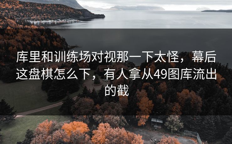 库里和训练场对视那一下太怪，幕后这盘棋怎么下，有人拿从49图库流出的截