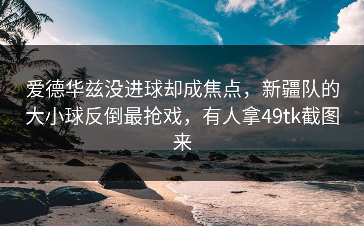 爱德华兹没进球却成焦点，新疆队的大小球反倒最抢戏，有人拿49tk截图来