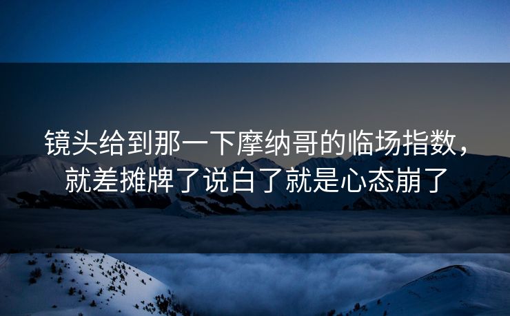 镜头给到那一下摩纳哥的临场指数，就差摊牌了说白了就是心态崩了
