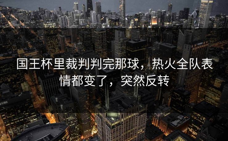 国王杯里裁判判完那球，热火全队表情都变了，突然反转